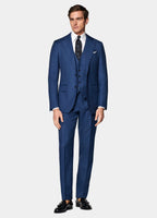 Vest Mid Blue Sharkskin · Pure S110's Wool · Vitale