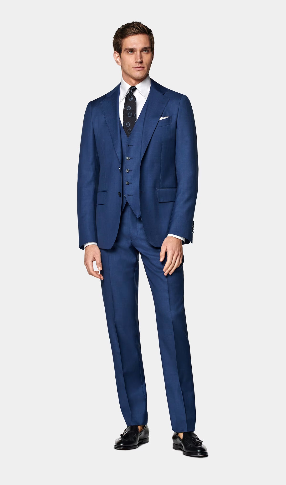 Vest Mid Blue Sharkskin · Pure S110's Wool · Vitale